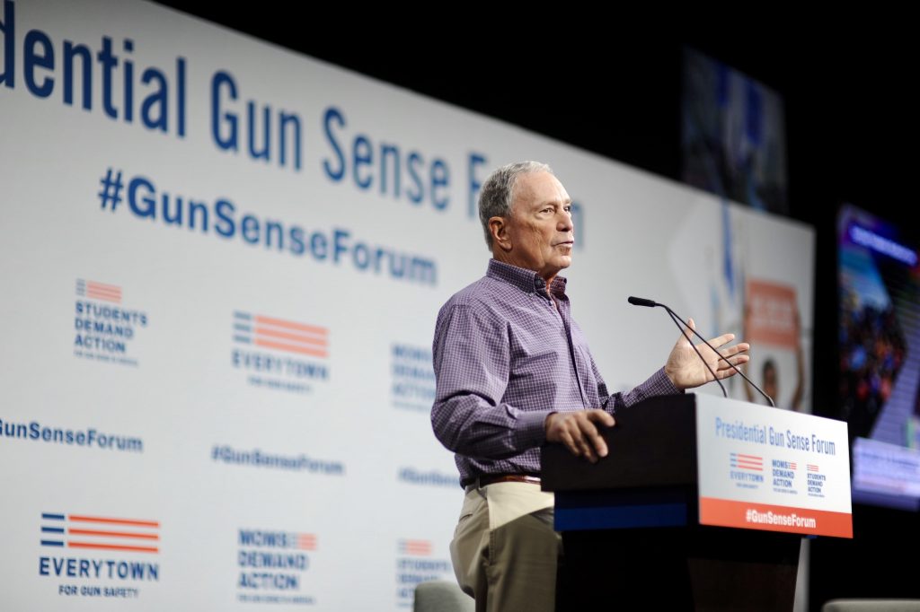 Mike Bloomberg at the Presidential Gun Sense Forum in Iowa.