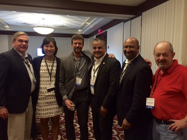 (Left-right) Mayor of Schenectady, New York, Gary McCarthy; WWC Associate Director Jennifer Park; Mayor of College Park, Maryland, Patrick Wojahn; Mayor of Binghamton, New York, Richard C. David; former Mayor of Philadelphia and WWC Senior Fellow Michael Nutter; and Mayor of Beaverton, Oregon, Dennis Doyle
