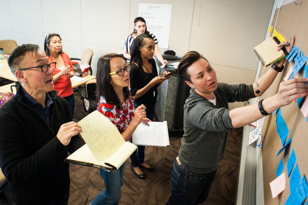 Photo of city employees completing a Denver Peak Academy learning exercise