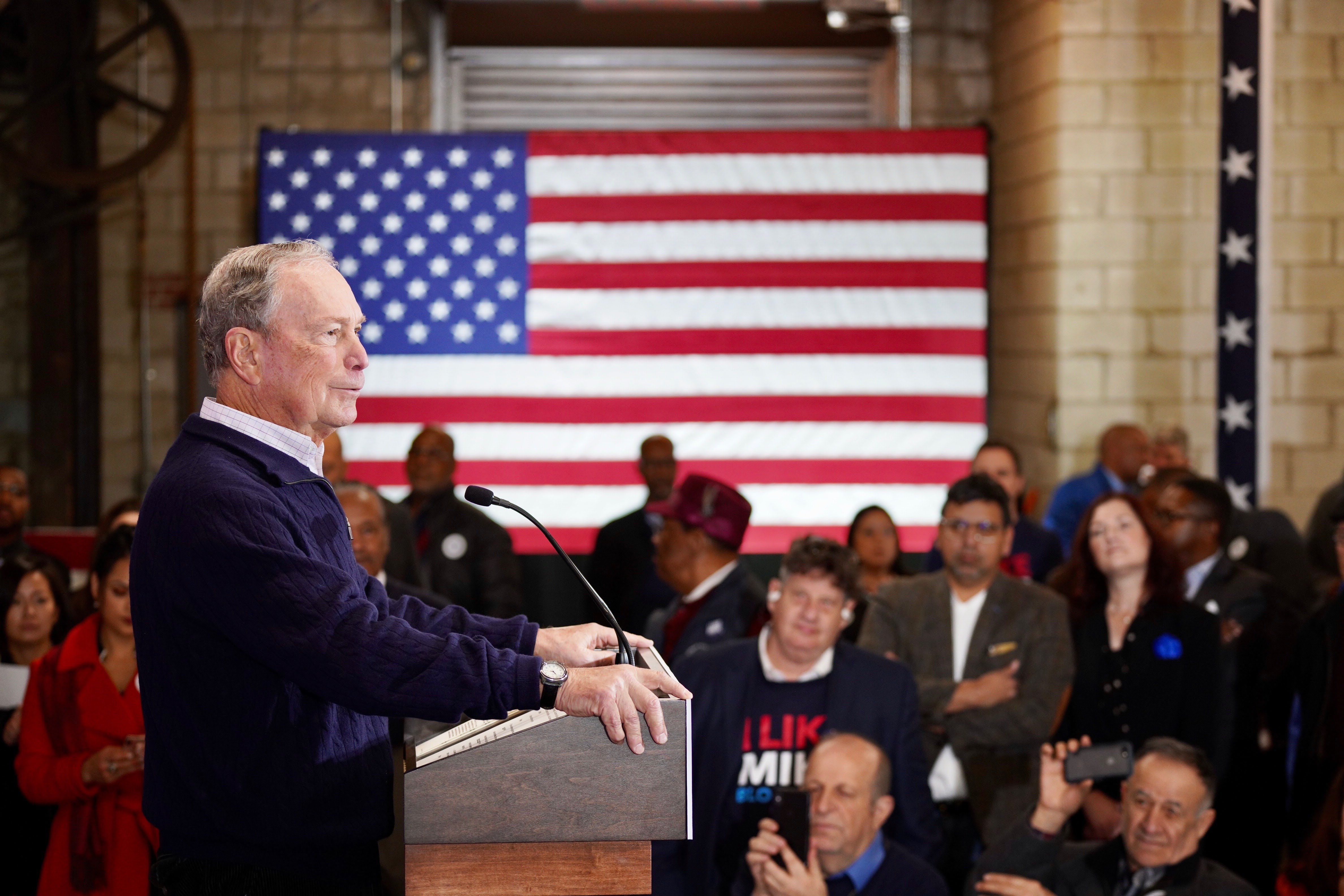 Mike Bloomberg celebrates the opening of the Mike 2020 campaign office in Detroit, Michigan on December 21, 2019.